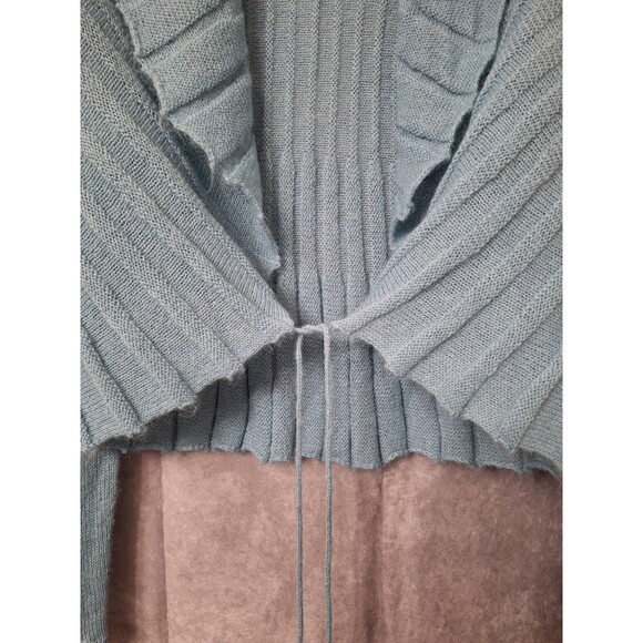 Intuitions Mohair Mermaid Aquamarine Tie Front Y2K Cardigan Women's M Soft Boho - Picture 5 of 9